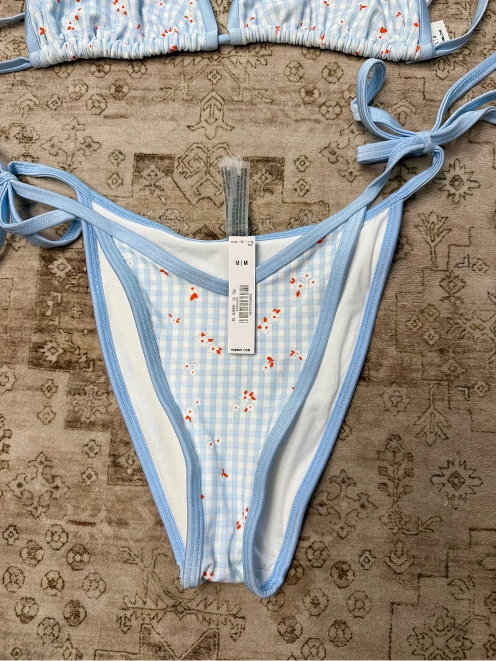 Frankie’s bikinis x Pink Monty Blue Set NWT
